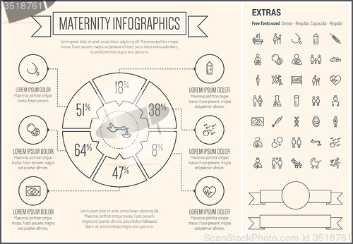 Image of Maternity Line Design Infographic Template