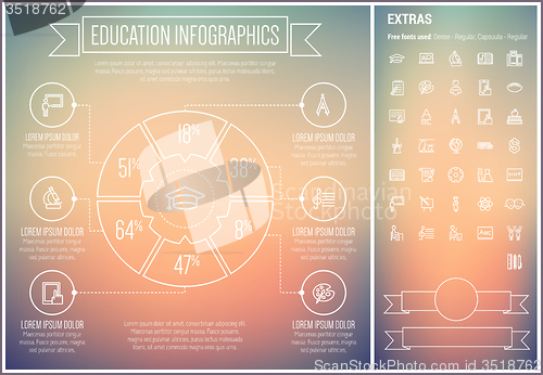 Image of Education Line Design Infographic Template