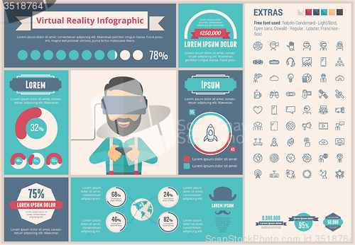 Image of Virtual Reality flat design Infographic Template