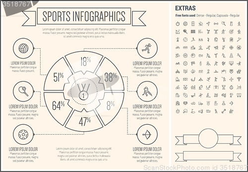 Image of Sports Line Design Infographic Template