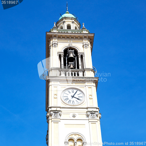 Image of monument  clock tower in italy europe old  stone and bell