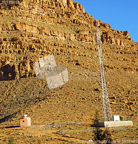 Image of in   africa morocco the atlas valley dry mountain ground isolate