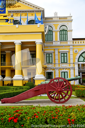 Image of   cannon bangkok in flag  garden and temple steet
