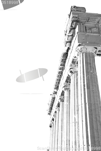 Image of in greece the old architecture and historical place parthenon at