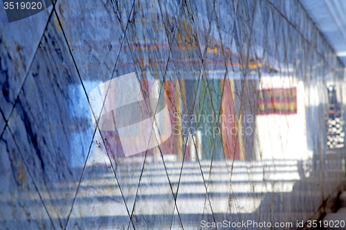 Image of abstract  reflex in          pavement cross stone step    