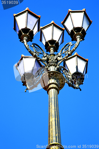 Image of  street lamp in morocco africa old lantern sky