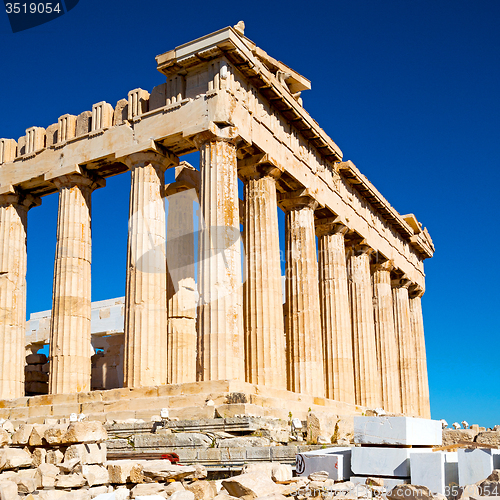 Image of in greece the old architecture and historical place parthenon at