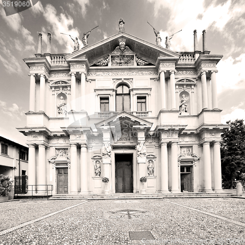Image of beautiful old architecture in italy europe milan religion    and