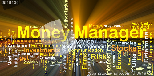 Image of Money manager background concept glowing