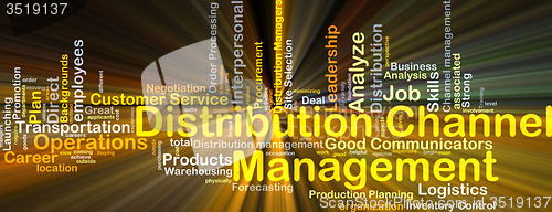 Image of Distribution channel management background concept glowing