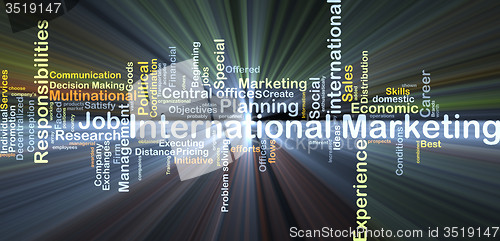 Image of International marketing background concept glowing