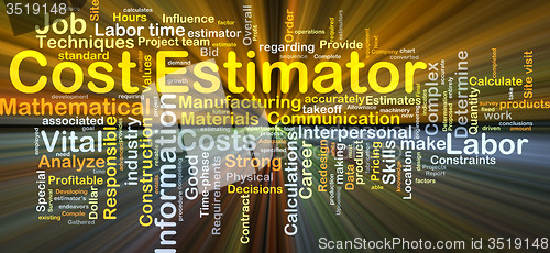 Image of Cost estimator background concept glowing