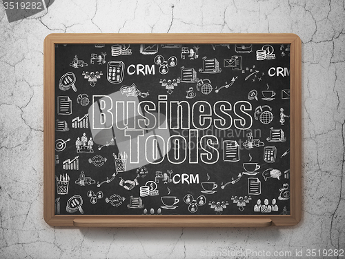 Image of Business concept: Business Tools on School Board background