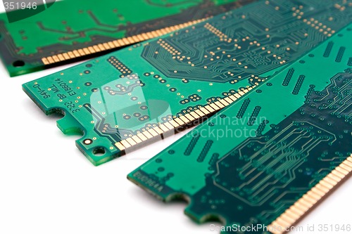 Image of chips of memory on a white background. isolated