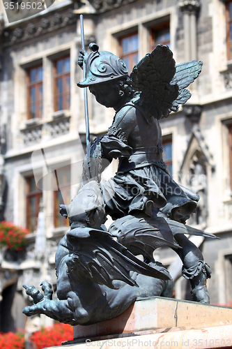 Image of Putto Statue on the Marienplatz in Munich, German