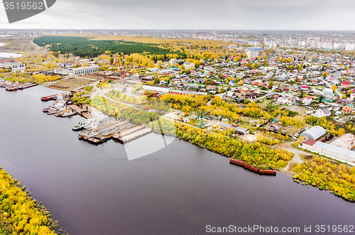 Image of Aerial view on Tyumen Repair Yard. Tyumen. Russia