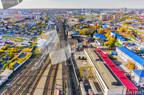 Image of Voynovka railway node. Industrial district. Tyumen