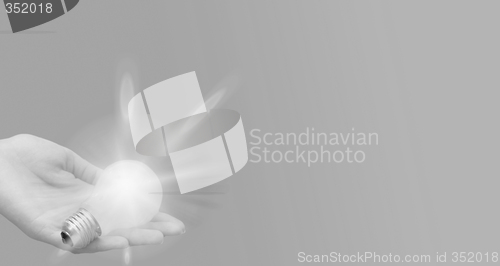 Image of Background with lit lightbulb