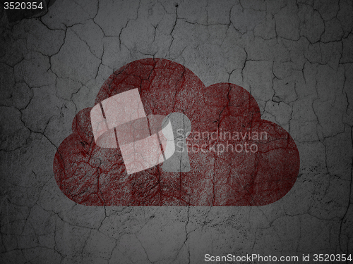 Image of Cloud networking concept: Cloud With Keyhole on grunge wall background