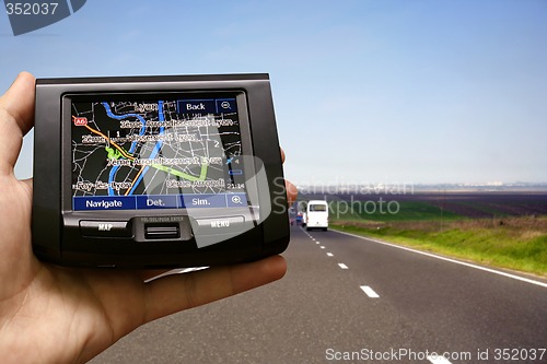 Image of gps in a man hand