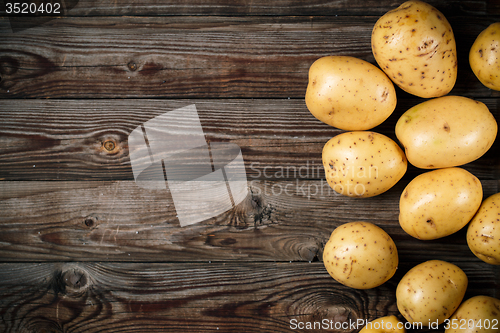 Image of Bunch of potatoes, close up 