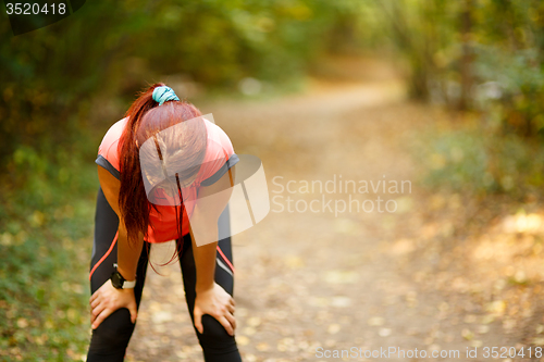 Image of tired woman after sport