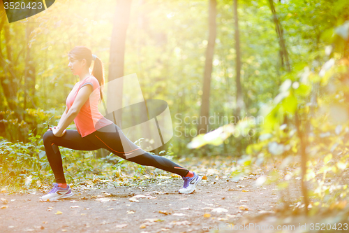 Image of woman practicing or exercising