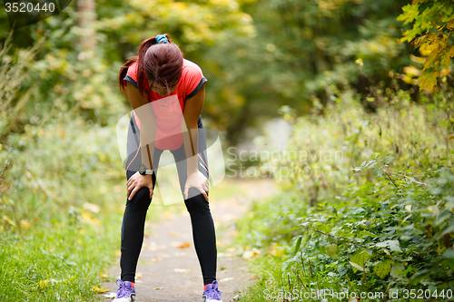 Image of tired woman after sport