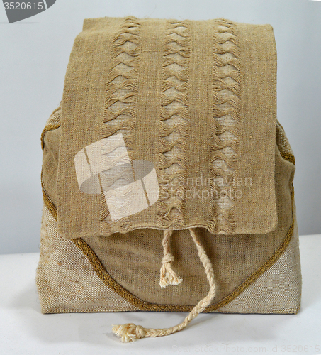 Image of Handmade flax backpack