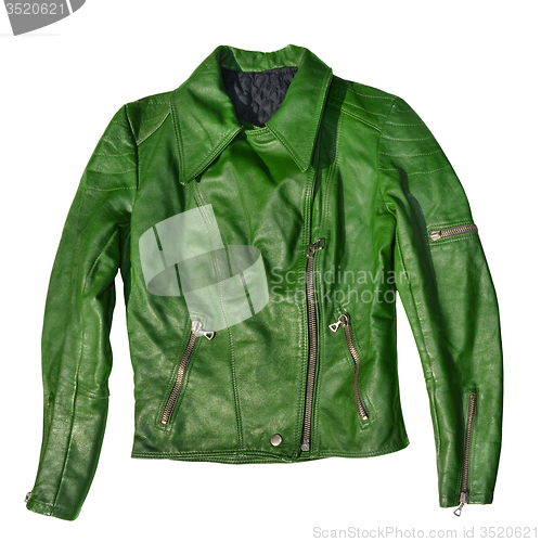 Image of Green leather jacket
