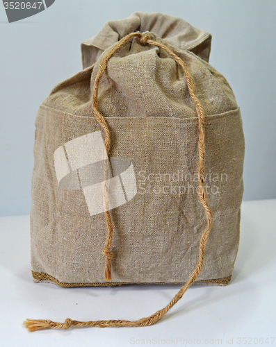 Image of Handmade flax backpack