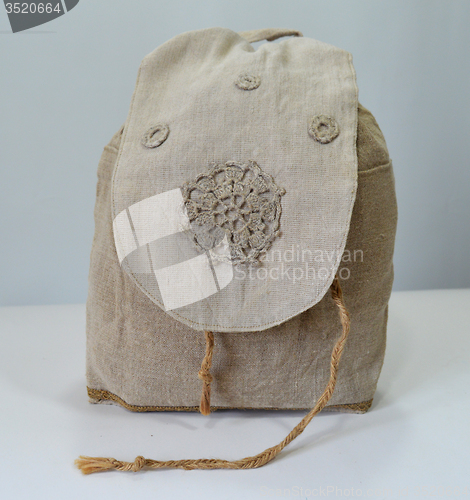 Image of Handmade flax backpack