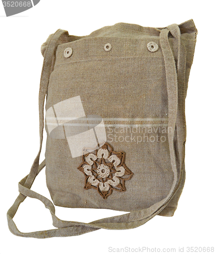 Image of Handmade flax handbag