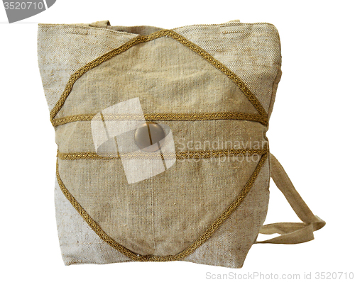 Image of Handmade flax handbag
