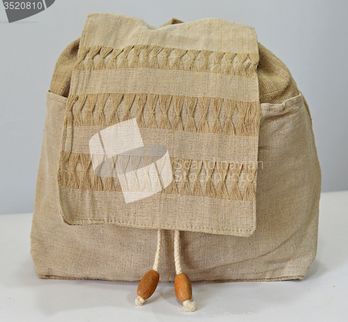 Image of Handmade flax backpack