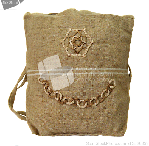 Image of Handmade flax handbag