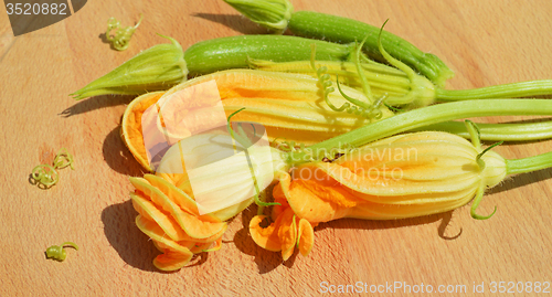 Image of Yellow courgette blossoms