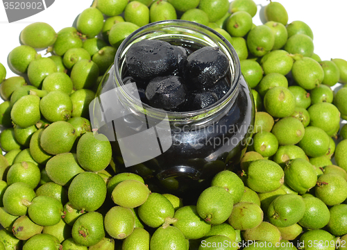 Image of Young green walnut