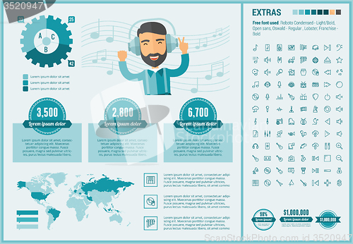 Image of Music flat design Infographic Template
