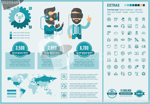 Image of Virtual Reality flat design Infographic Template