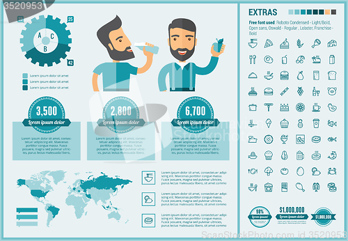 Image of Food flat design Infographic Template
