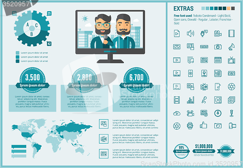 Image of Media flat design Infographic Template