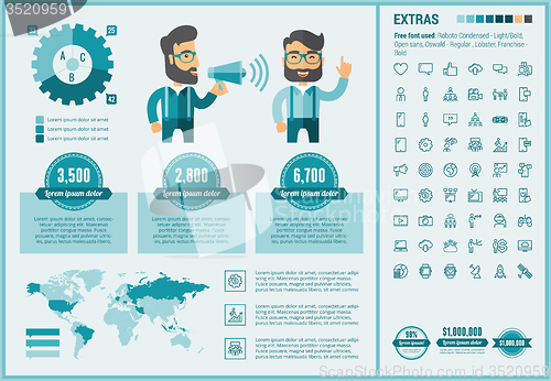 Image of Social Media flat design Infographic Template