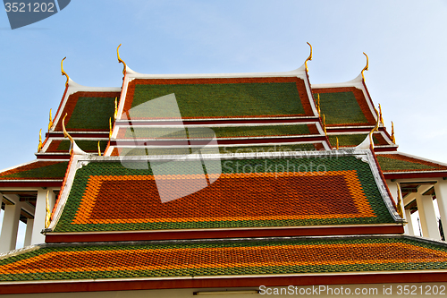 Image of bangkok in the temple  abstract   asia sky and  colors
