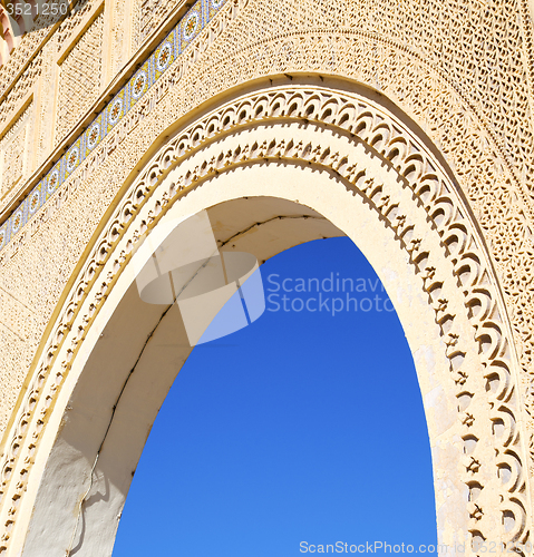 Image of morocco arch in africa old construction in the blue sky