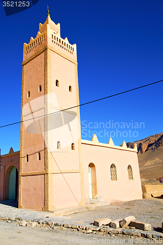 Image of  muslim the history  symbol  in morocco  mountain