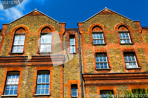 Image of   windon in england london brick  wall 