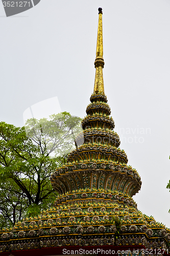 Image of  thailand asia   in  bangkok rain  tree   and  colors religion  