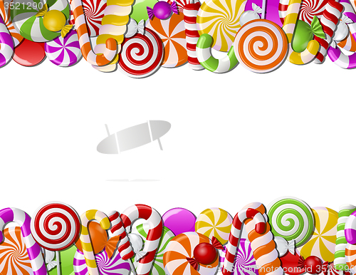 Image of Frame made of colorful candies