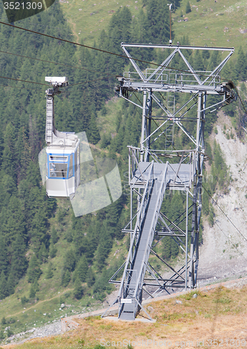 Image of Ski lift cable booth or car